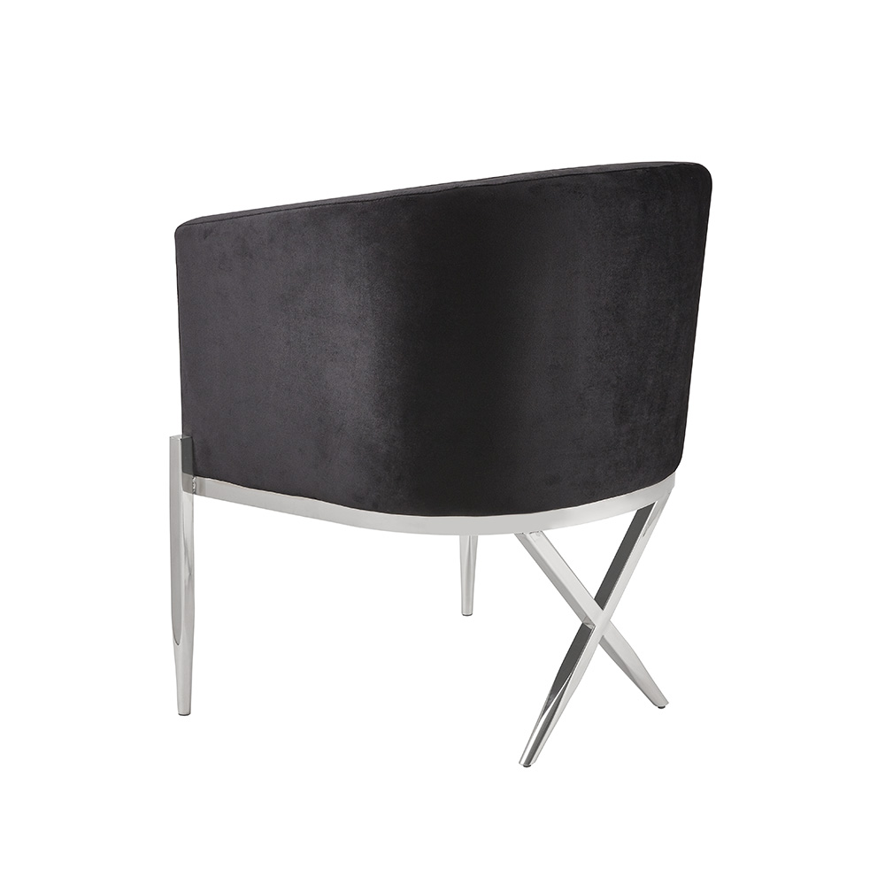 Anton Accent Chair: Black Velvet